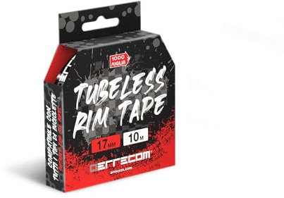 1000 Miglia Tubeless Rim Tape 25 Meter x 17 mm, Dichtungsband für die Umwandlung von Fahrradfelgen mit Schlauchreifen in schlauchlose Reifen, extrem stark, enthält 10 Klebesiegel