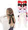 5PC Silky Satin Hair Bows Hair Clip Ribbon Ponytail Holder Accessories,Black Bow Hair Clip,Hair Bows for Girls Women(Black/Red/Purple/Pink/White)