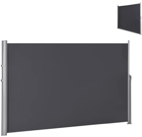 Retractable Awning,200 X 300cm Retractable Sun Side Awning Screen Fence Patio Garden Wall Balcony Screening Panel,Outdoor Blind Privacy Divider(160 * 300cm)