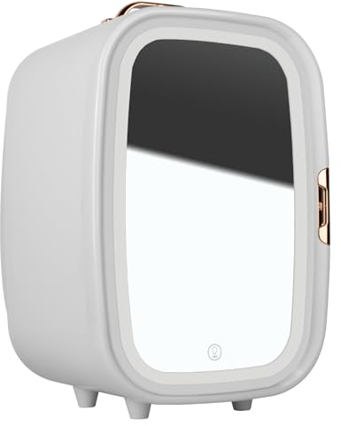 Portable Beauty Skincare Fridge, 20L Makeup Cosmetic MINI Fridge with LED Mirror Door Refrigerator for Home Desktop/Car Refrigerator