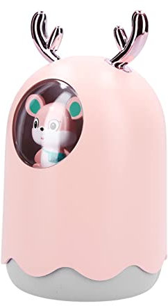 Humidificador de Niebla de Escritorio, Difusor de Silencioso con Forma, Alimentado por USB, con 2 Modos de Pulverización, Atomización Hidratante Rosa