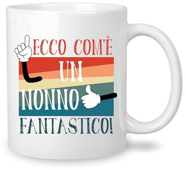 Yufansd Tazza Ceramica 350 ML Idea Regalo per il Nonno Compleanno Natale Festa dei Nonni 'Ecco Come un Nonno Fantastico'