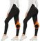 AMIYOYO 2er Pack Leggings für Damen High Waist Leggins Blickdicht Elastische Bauchweg Hosen Weiche Sporthose für Yoga Fitness Outdoor Freizeit(Schwarz*2,L-XL=DE42-48)
