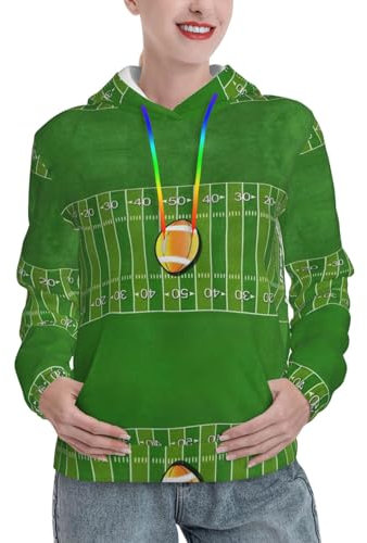 MDATT American Football Field Ball Sport Damen Weihnachten Hoodies Langarm Sweatshirts Herbst Outfits Oversized Casual Fashion Jacken, Schwarz , L