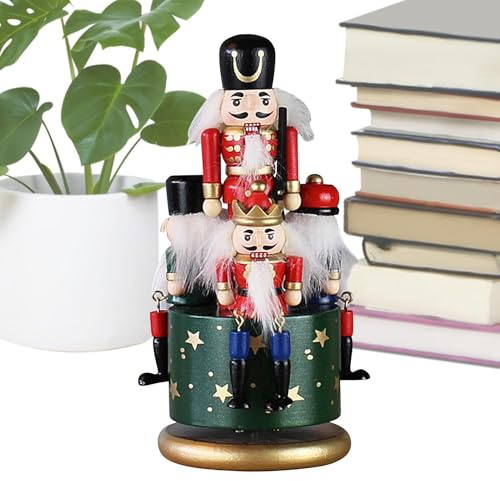 Weihnachts-Spieluhr, musikalische Weihnachtsdekoration - Lustige Spieluhren für Mädchen - Nussknacker-Figuren im europäischen Stil, Dekoration, rotierende Weihnachtsdekoration, farbenfrohe Heimdekorat