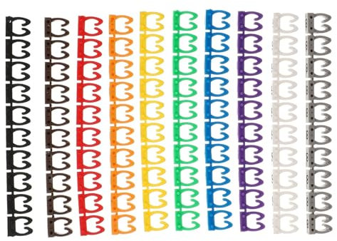 WEITINGKKK Cable Labels Cable Markers, 100 Pcs Number Tube Printer The Wire Wire Identifier Electric Tags Identification Plastic Cord Marking(Assorted Color1.2x1c)