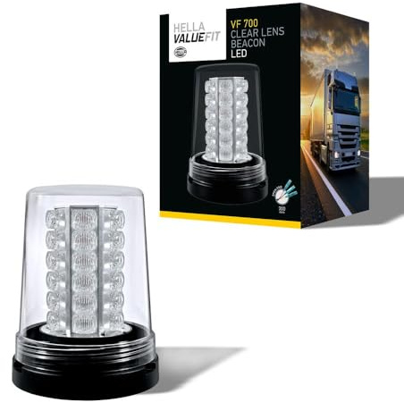 Hella VALUEFIT 2XD 357 958-121 LED-Blitz-Kennleuchte VF700 LED Clear Lens | 12-24V - geschraubt - Kabel: 300mm - Stecker: offene Kabelenden