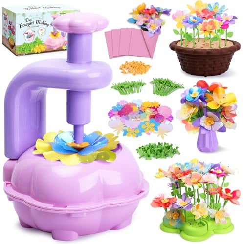 Sumsoltic Juguetes Niñas Máquina de Estampado Kit Manualidades Niñas Juegos de Manualidades Florales DIY Ideal para Regalar a Niños de 4 5 6 7 8 9 10 Años