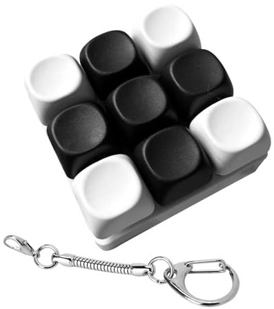 harayaa Llavero con Teclado Fidget, Juguete Sensorial con Teclado, Juguete para, Blanco Negro