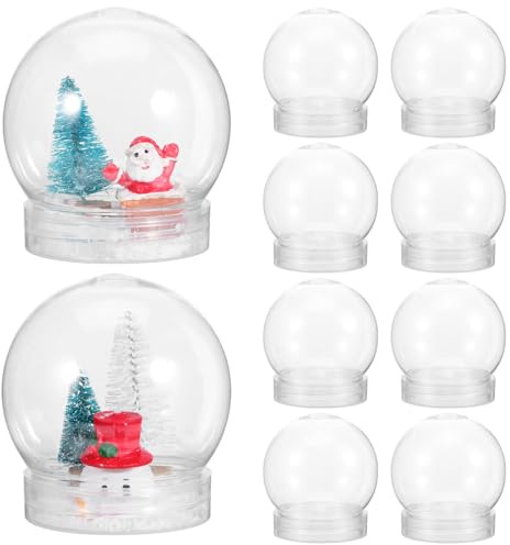 BESPORTBLE 10-Teiliges Mini-DIY-Schneekugel-Set – Durchsichtige Aus Kunststoff Mit Abschraubbaren Kappen schneekugel bastelset