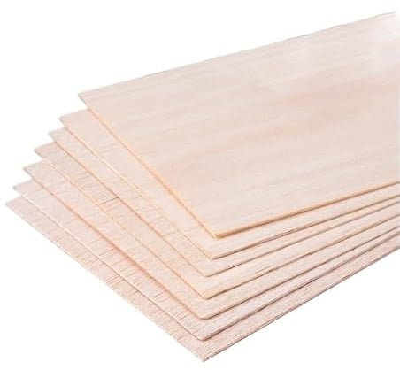 3 pezzi Compensato, Legno Compensato di balsa 300mmx100mm, 1mm-4mm(6mm)