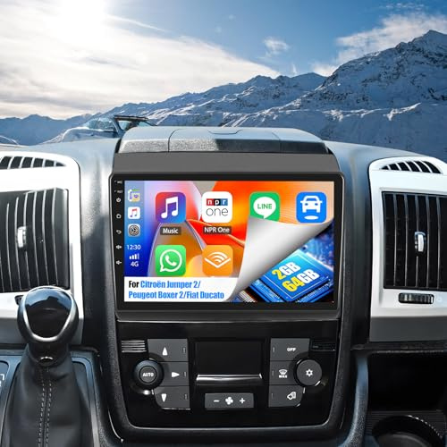 OiLiehu 2G+64G Android 13 Autoradio für FIAT Ducato 2010/Citroen Jumper/Peugeot Boxer Wireless CarPlay Android Auto 9 Zoll Autoradio mit GPS WiFi Bluetooth Mirror Link FM RDS SWC EQ Rückfahrkamera