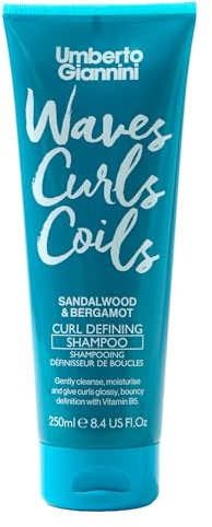 Umberto Giannini Waves, Curls & Coils Curl Defining Shampoo 250ml Enhances Natural Texture & Definition - Warm Bergamot & Sandalwood Scent