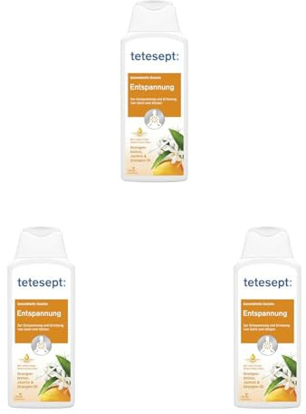 tetesept - Entspannung Duschgel - 250ml - Zur Entspannung Und Erholung Von Körper Und Geist - Mit Natürlichen Wirkstoffen: Orangenöl, Orangenblüten- & Jasmin-Extrakt - Intensiver Duft (Packung mit 3)