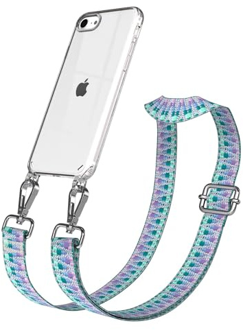 EAZY CASE Handykette - Verstellbares Taschenband kompatibel mit iPhone SE (2022/2020) / iPhone 8/7, Schulterriemen, Handykordel mit Silikon Hülle, Umhängetasche, Einhorn Silber