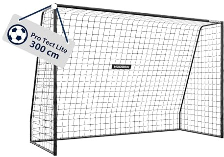 HUDORA Fußballtor Pro Tect Lite – Garten Fussballtor mit Pfosten-Polsterung für den Outdoor Einsatz – schneller Aufbau Dank Click-Verbindungen – Stabiles Tor aus Stahl für Kinder/Jugendliche