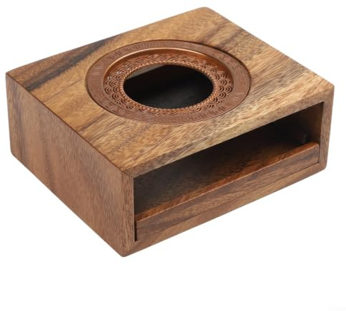 Teewärmer aus Holz, Walnussholz, Kerzenwärmer für Teekannen, stabile Legierung, gleichmäßige Wärme, Küchendekoration, 15 x 13 cm