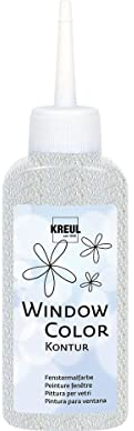 KREUL 42776 - Window Color Konturenfarbe, farblos 80 ml, zur besseren Abgrenzung von Motiven, für glatte Oberflächen wie Glas, Spiegel und Fliesen