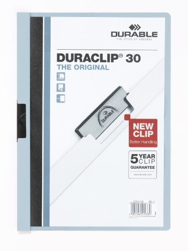 Durable Klemm-Mappe Duraclip Original 30 (für 1-30 Blatt A4), 25 Stück, blau, 220006