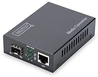 DIGITUS Medienkonverter - SFP Port - Gbit Ethernet - RJ45 / SFP - 10/100/1000Base-T/TX zu 1000Base-SX/LX - Schwarz