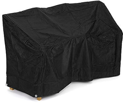 Charles Bentley Patio Furniture Companion Seat Love Seat Jack and Jill Cover, Outdoor, Garden, Waterproof, Tear Resistant, For Outside, Patio, Garden Seat Cover, Medium, In Black (150x65x90cm)