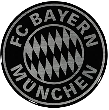 FC Bayern München Autoaufkleber - 3D Logo schwarz-silber - FCB Sticker, Aufkleber