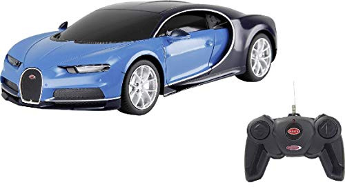 Jamara RC car, Bugatti 1:24 Blue, Officially Licensed, 7 kph, 1hr Drive Time, High End Finish