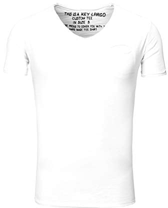 KEY LARGO Herren SODA New v-Neck T-Shirt, White (1000), XL