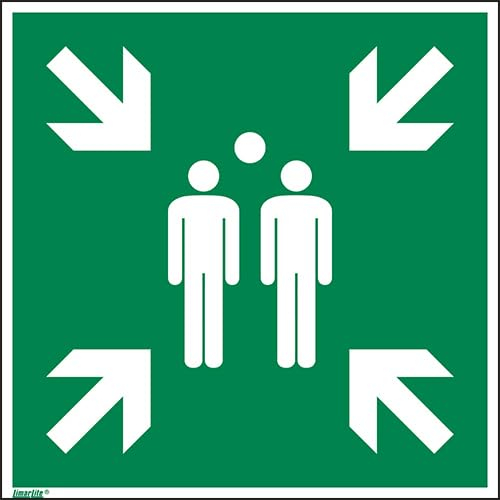 Rettungszeichen Sammelstelle [E007], Kunststoff 400x400 mm, langnachleuchtend, witterungsbeständig, ASR A1.3 / ISO 7010