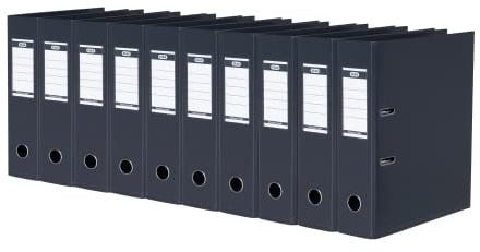 Elba Ordner A4, Strong-Line, 8 cm breit, Kunststoff innen und außen, anthrazit, 10 Stück