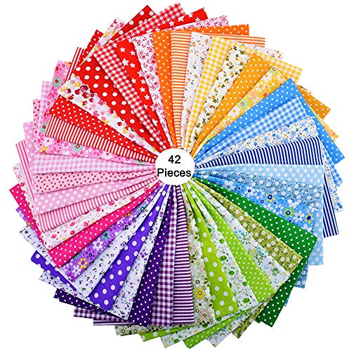 YYSZ Stoffreste,42 Stück 25 x 25 cm Patchwork Stoff Paket Baumwollstoff Meterware für Kleidung, Bettwäsche, Vorhänge, Tischdecken usw. handgefertigt
