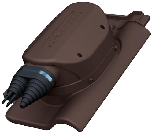 Wasserdichter PV Solardurchgang für Braas - Rubin 13V – RAL 8017 Braun | Dachziegel, Solar Dachdurchführung, Photovoltaik-Dachdurchgang, wasserdicht, EPDM-Dichtung, 360° drehbar