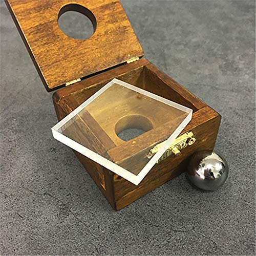 ZQION Stahlkugel durch Glas Zaubertrick - Penetration - Zaubertrick - Klein - Uni - Indoor - Keine Batterien erforderlich - Holzbox, Stahlkugel, Acrylplatte