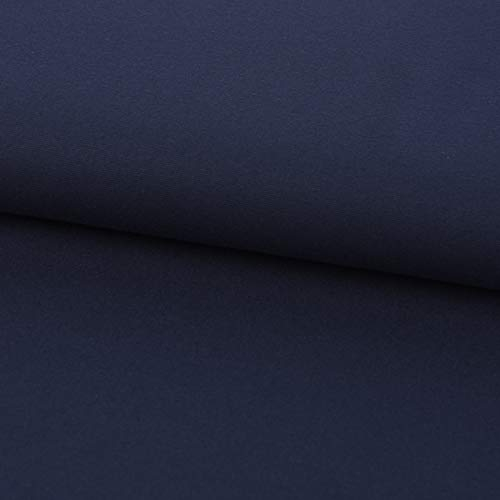 SCHÖNER LEBEN. Bekleidungsstoff Baumwollstoff Flanell dünn Uni dunkelblau 1,42m Breite