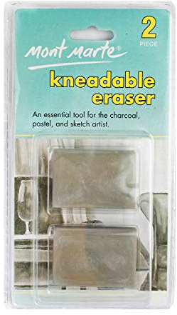 Mont Marte Knetradiergummi Set – 2 Stück – Flexible und formbare Radiergummis – Premium Qualität – Ideal zum Radieren von Graphit, Pastell und Kohle
