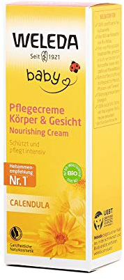 WELEDA Baby Calendula Pflegecreme, Naturkosmetik Körperpflege zur Pflege und Beruhigung trockener Haut, reichhaltige Feuchtigkeitscreme für Babys und Kinder (1 x 75 ml)