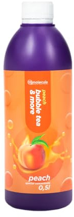 Molecula Bubble-Tea-Sirup Pfirsich 500 ml 1:10 Konzentrat, IFS-zertifiziert | Fruchtige Basis, Für Limonaden Und Desserts, Vegan, Glutenfrei, Laktosefrei, Ohne künstliche Farbstoffe, Mit Spender