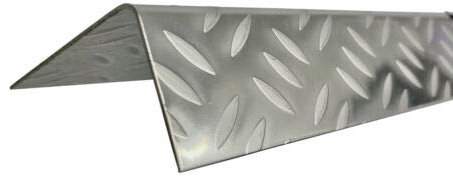 Treppenkantenprofil, 2000mm 90 Grad Winkelprofil 30x30 mm Schenkelinnenmaß aus Edelstahl Riffelblech Mandorla Trible 1mm Stufenkantenprofil, Treppenkantenschutz