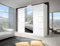 Lyon Full Mirror bedroom Sliding Wardrobe 5 Sizes 4 Colours With LED Light (250cm, White)
