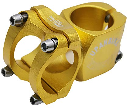 UPANBIKE 31.8mm Bike Stem 28.6mm 32mm Mountain Bicycle Stem Aluminum Alloy Short Stem for Road Bike MTB BMX(Gold)