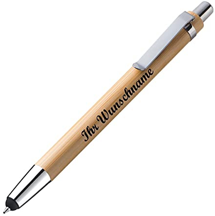 Holz Touchpen-Kugelschreiber aus Bambus mit Gravur