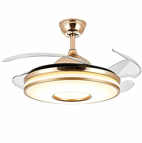 Futchoy Ventilador de techo de 42 pulgadas con iluminación LED regulable lámpara ventilador,ventilador invisible velocidad del viento ajustable luz ajustable habitación de los niños