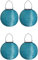 Youning Solar Lampions Außen Wetterfest, LED Solar Lampion Garten Laterne, Papier Laterne Lampenschirm Lampion Runde Laterne Papierlampions zum Dekorieren 20cm (4pcs Blau)