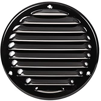 MS Beschläge Metall Schlitzgitter rundes Lüftungsgitter Kiemengitter Lamellengitter Insektenschutzgitter Be- und Entlüftungsgitter (Außendurchmesser 164mm, Schwarz)