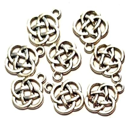 8 x Tibetan Silver Celtic Knot Charms Ireland Scotland Wiccan Retro Wicca Beads Jewellery Making Triquetra Trinity 19mm x 16mm