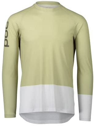 POC Herren Mtb Pure Ls Jersey T Shirt, Prehnite Green/Hydrogen White, L EU