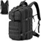 SPAHER Militär Rucksack, Schwarz Taktischer Rucksack 40L Große Kapazität Wasserdicht Reiserucksack 3 Tage Armee Survival Rucksack Groß Molle Tasche für Outdoor, Camping