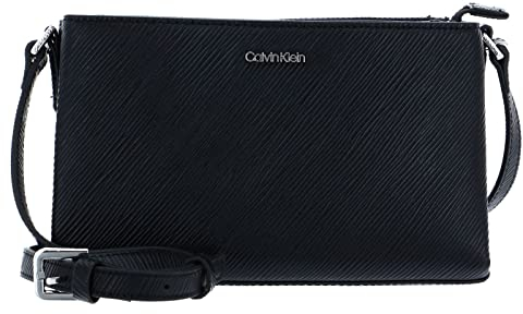 Calvin Klein Damen Elevated Crossbody Saffiano Tragetasche, Schwarz, One Size