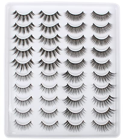 Oreola 3D falsche Wimpern natürlicher Look Künstliche Wimpern, leicht, wiederverwendbar, 4 Schichten Natural Lashes Fluffy Faux Mink Lashes für deutschland schminke Katzenauge Cosplay Wimpern