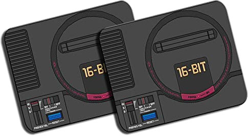 MERCHANDMANIA Pack 2 Alfombrillas Grandes Mega videoconsola Gaming Antigua Retro Mousepad Raton.